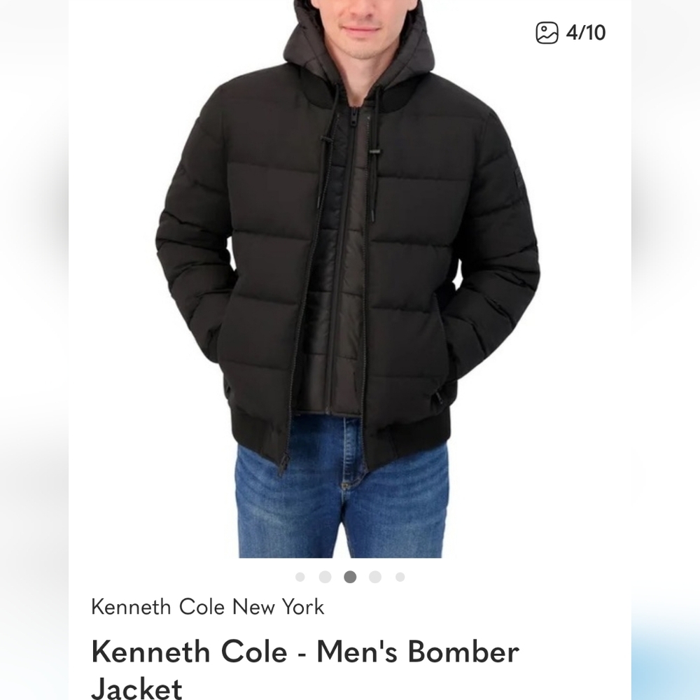 Kenneth Cole Men's Classic Black Puffer Jacket